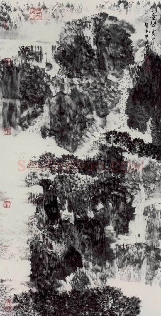 2003年 卓鹤君 《钓台碧云中》 书画作品