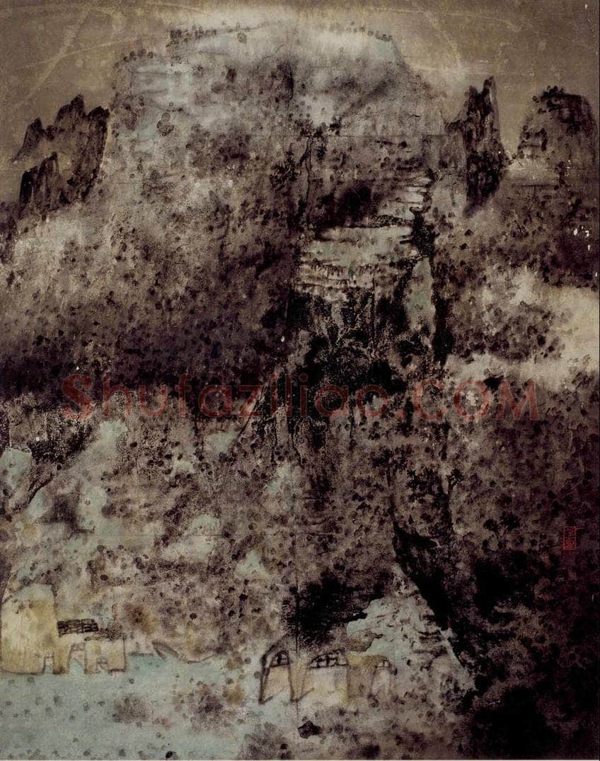1986年 卓鹤君 《关中暮色》 书画作品