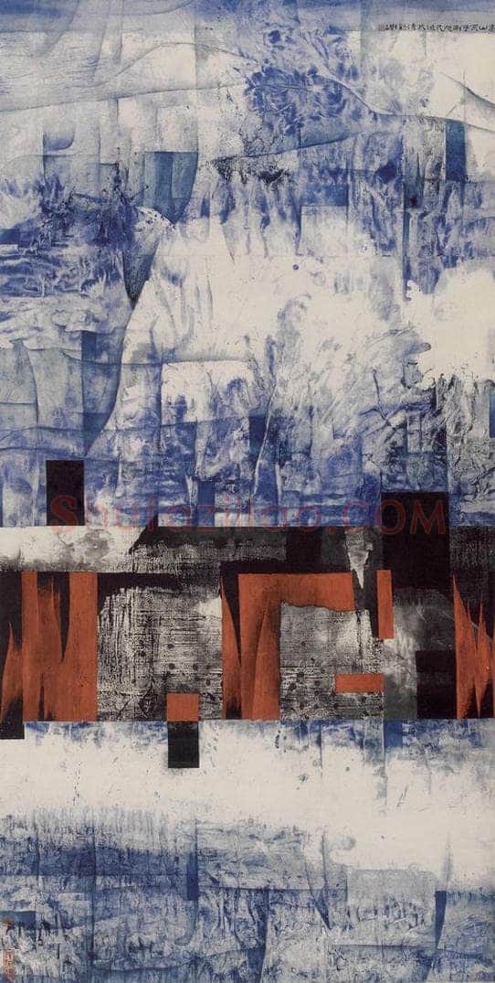 1989年 卓鹤君 《高山不可测 鸟度屏风里》 书画作品