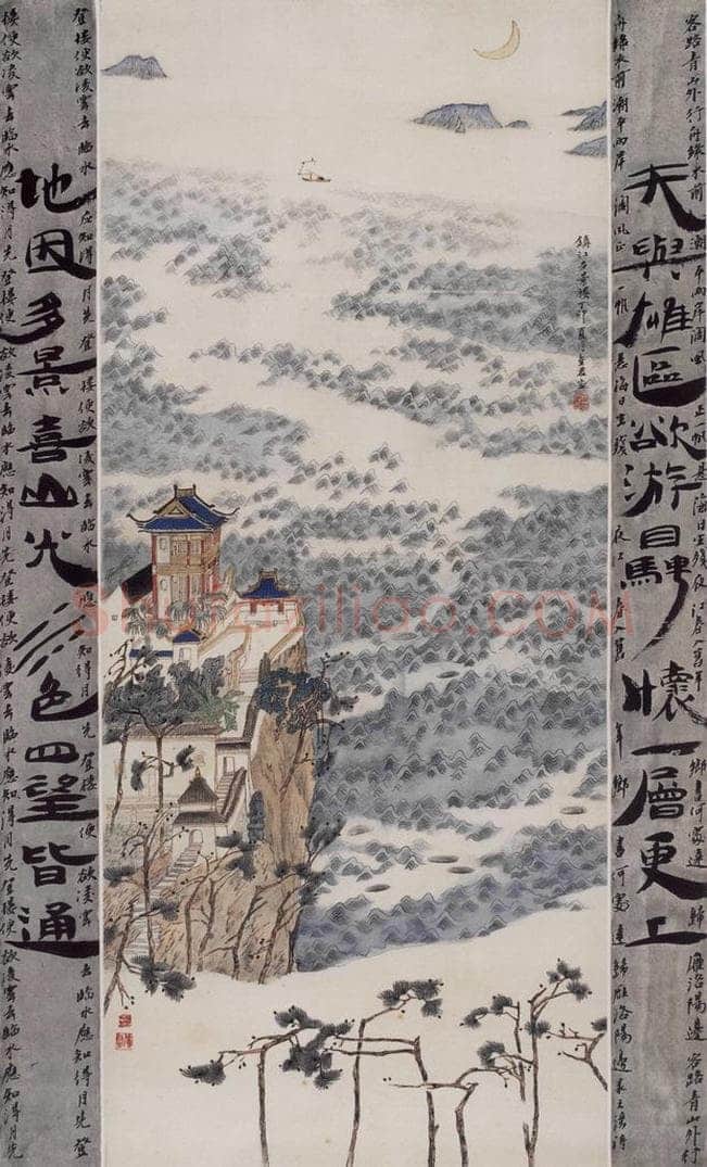 1987年 卓鹤君 《多景楼》 书画作品
