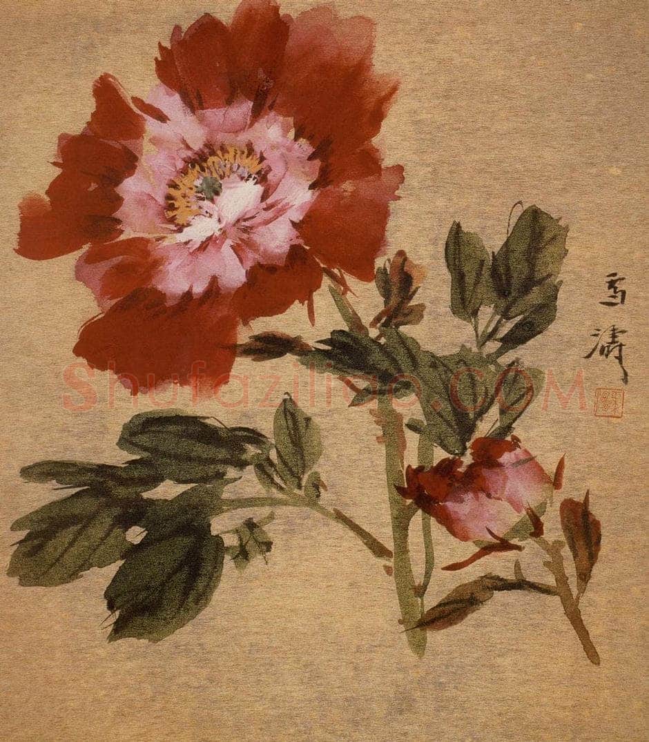 70年代 王雪涛 《嫣红》 书画作品