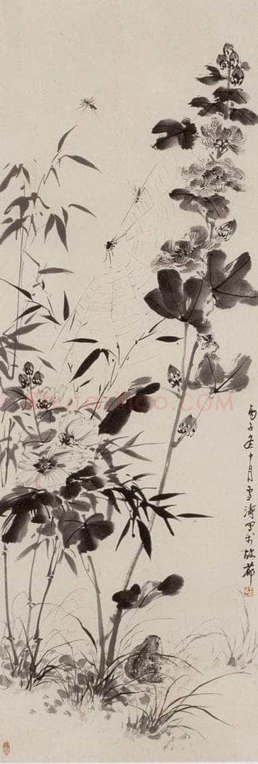 1936年 王雪涛 《墨笔三秋图》 书画作品