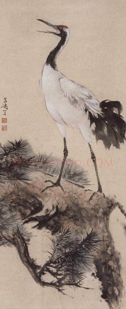 约1956年 王雪涛 《高歌》 书画作品
