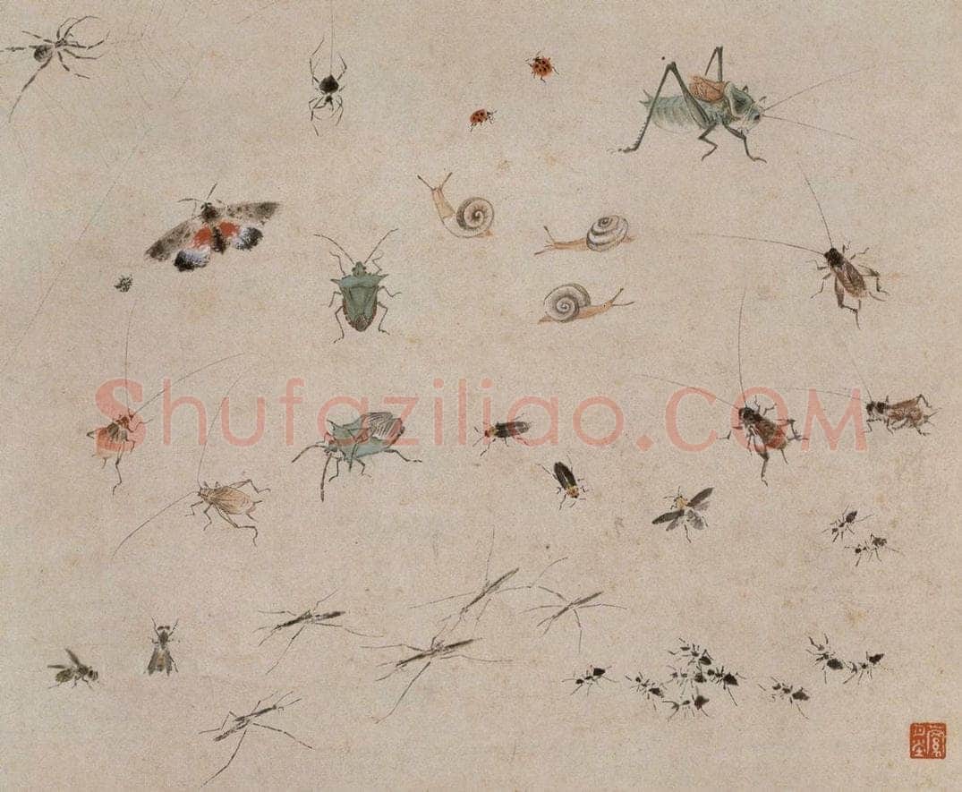 约1960年 王雪涛 《草虫册页》 书画作品