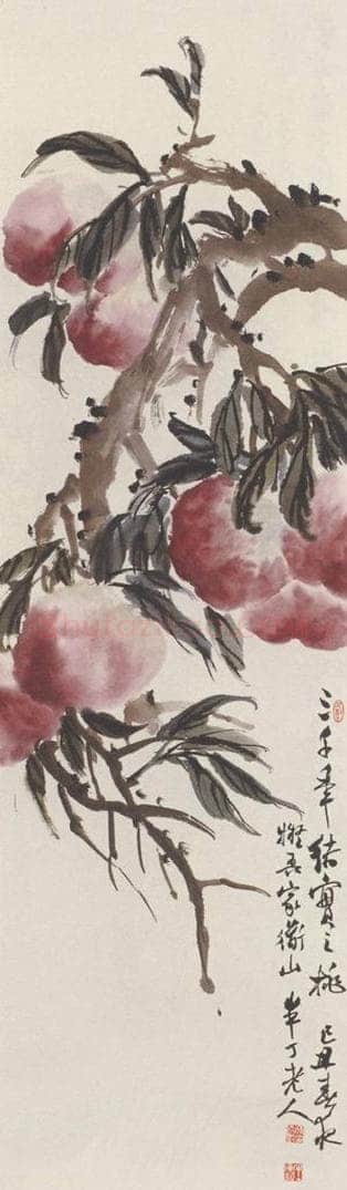 1949年 陈半丁 《蟠桃图》 书画作品