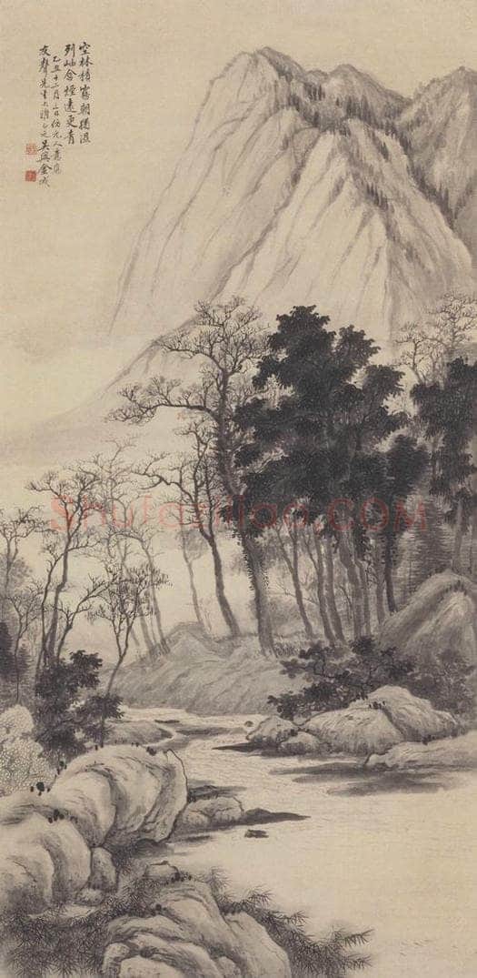1925年 金城 《空林列岫图》 书画作品