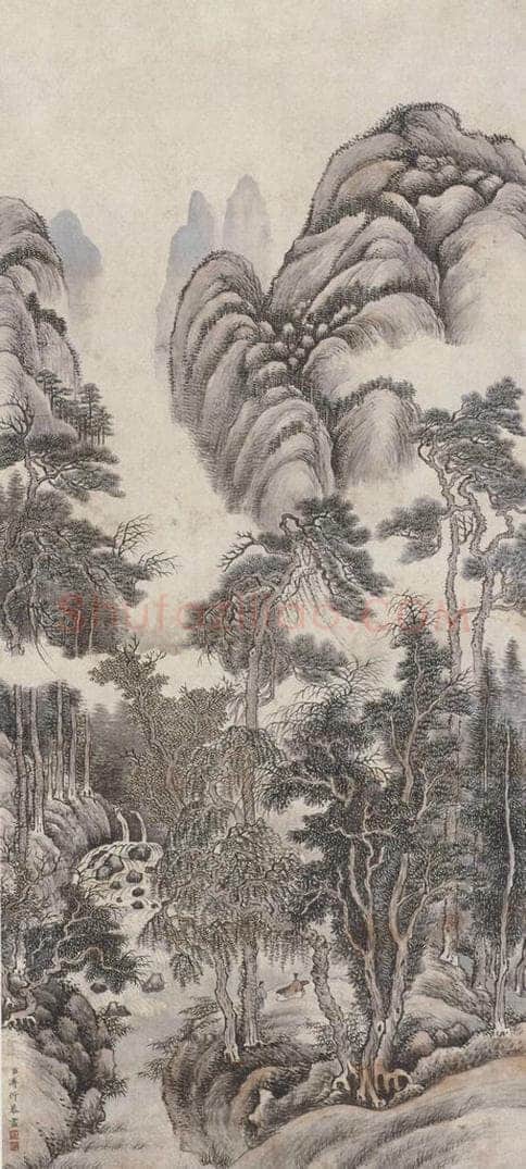  傅伒 《山水图》 书画作品