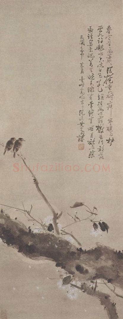 1916年 高奇峰 《花鸟图》 书画作品