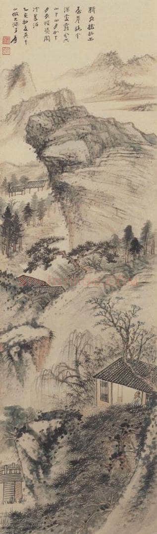 1935年 张大千 《仿石涛山水图》 书画作品