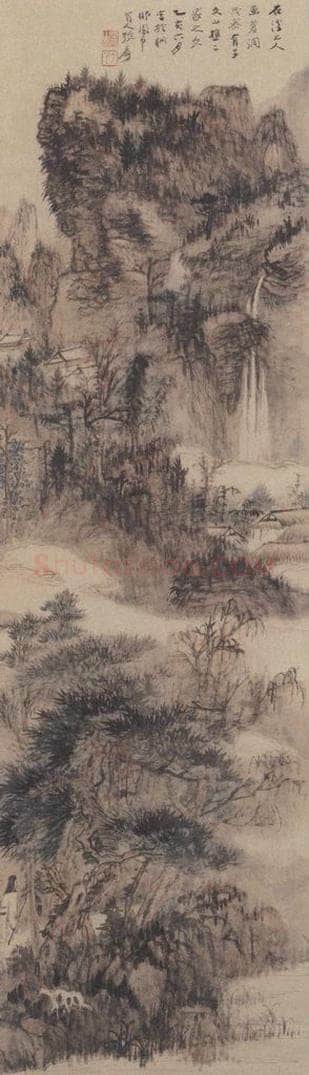 1935年 张大千 《仿石溪山水图》 书画作品