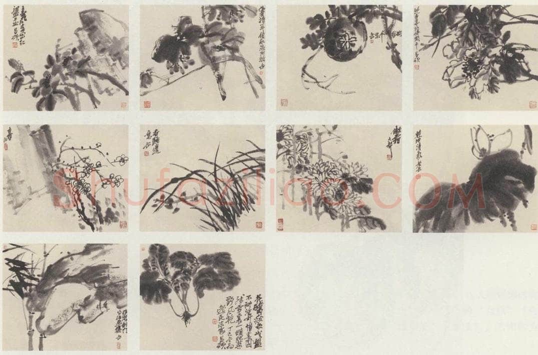 吴昌硕 《花卉图》 书画作品