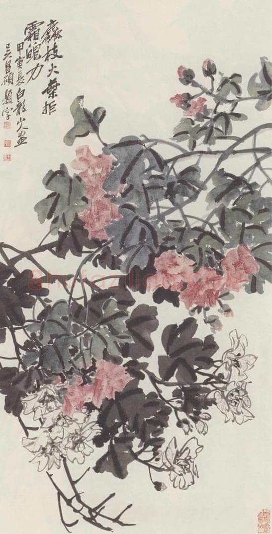 1914年 王震 《芙蓉图》 书画作品