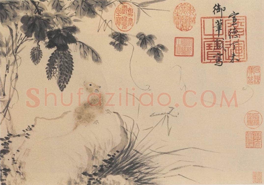 明代 朱瞻基 《三鼠图》 书画作品