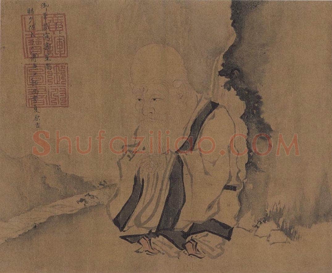 明代 朱瞻基 《寿星图》 书画作品