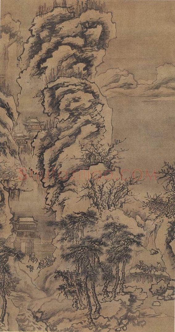 明代 戴进 《雪景山水图》 书画作品
