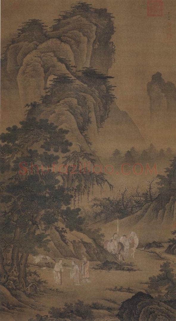 明代 倪端 《聘庞图》 书画作品
