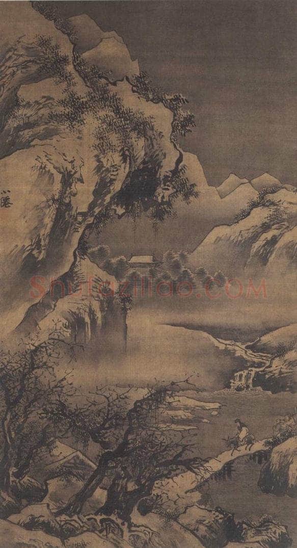 明代 吴伟 《灞桥风雪图》 书画作品