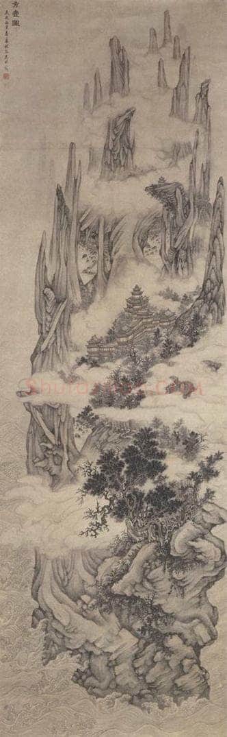 明代 吴彬 《方壶图》 书画作品