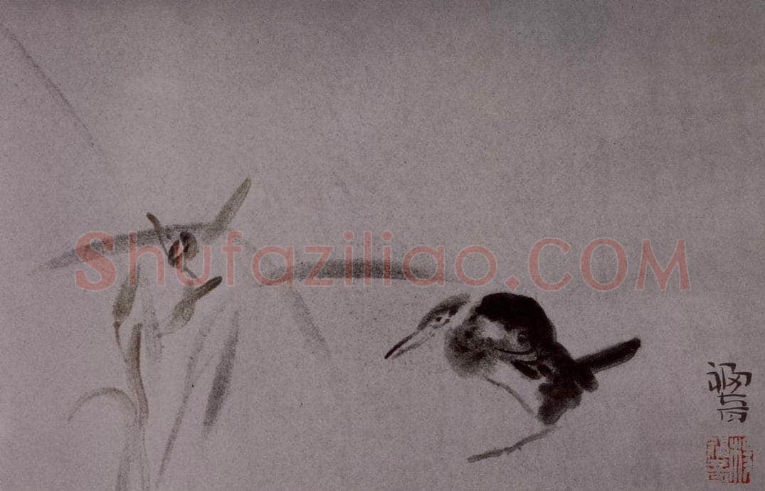 2007年 杨福音 《兰鸟图》 书画作品
