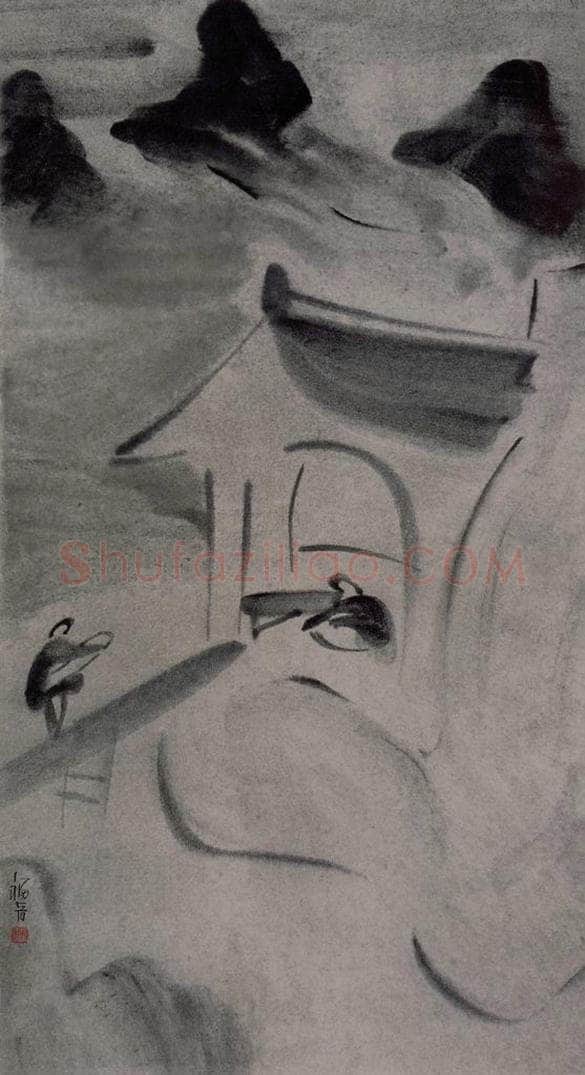 2006年 杨福音 《携琴访友》 书画作品