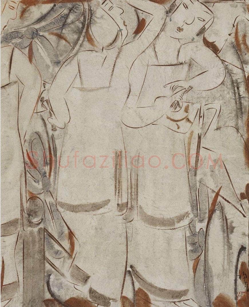 1999年 杨福音 《丽人行》 书画作品