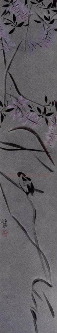 2007年 杨福音 《紫藤四屏》 书画作品