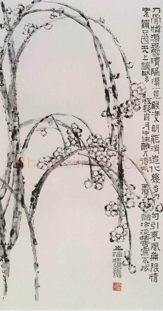 1993年 王之海 《焦墨梅花》 书画作品
