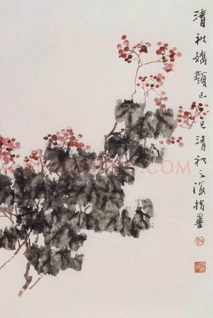 1989年 王之海 《清秋娇颜》 书画作品