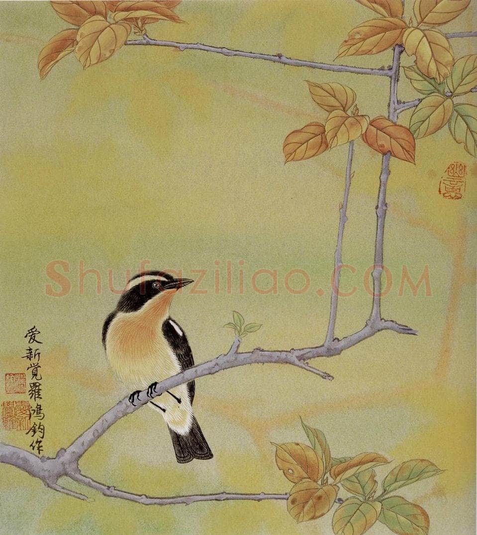 2001年 金鸿钧 《霜叶》 书画作品
