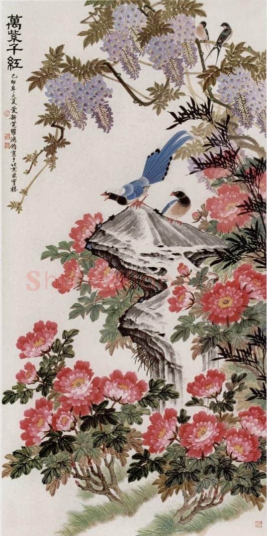 1999年 金鸿钧 《万紫千红》 书画作品