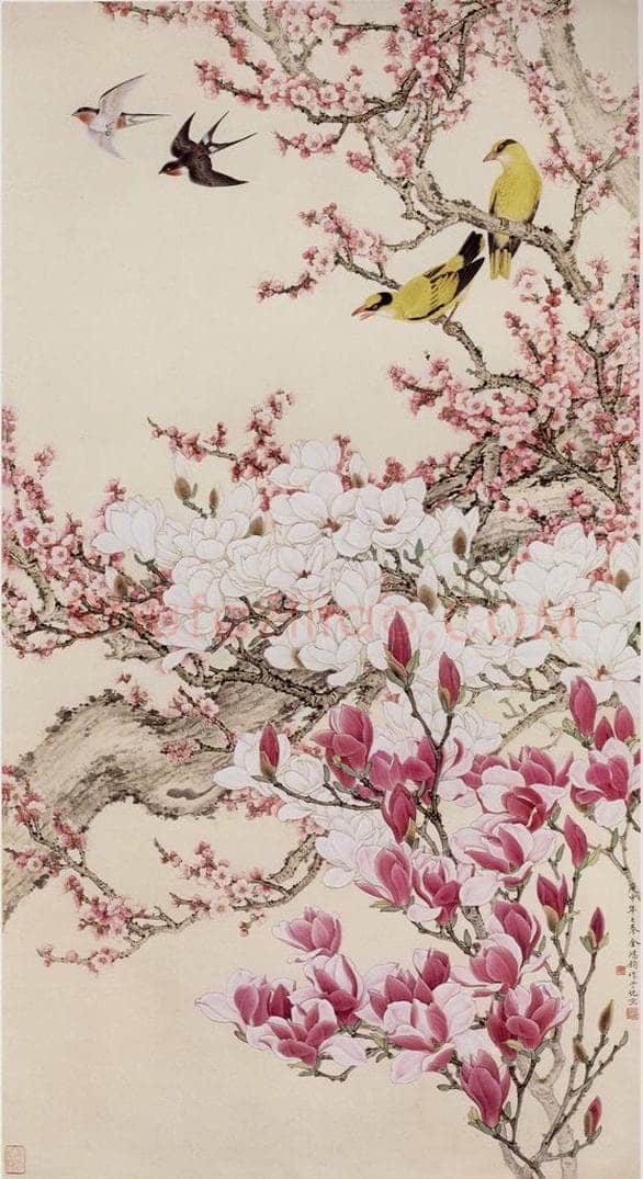1980年 金鸿钧 《丽春》 书画作品