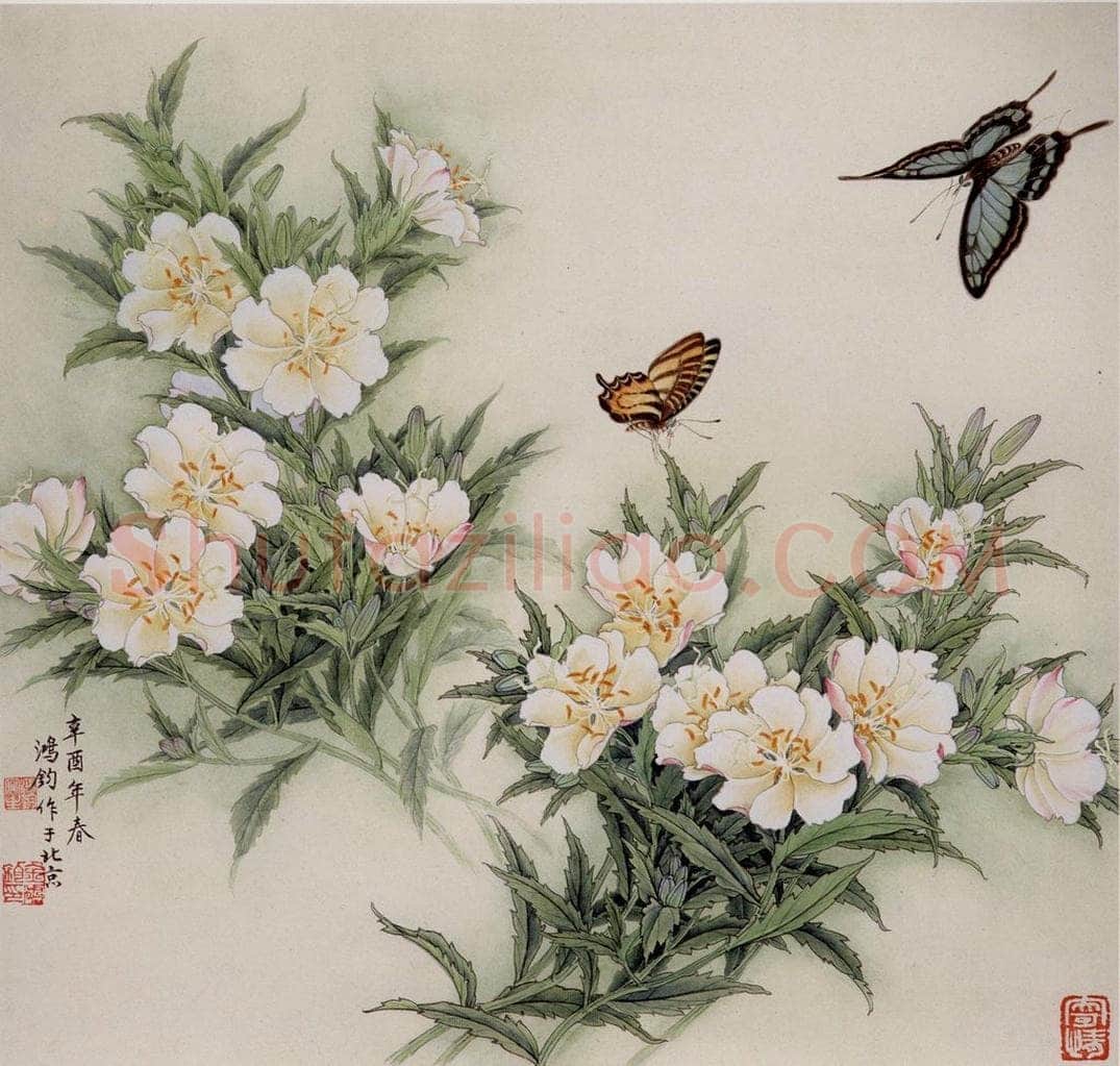 1981年 金鸿钧 《白夜来香》 书画作品