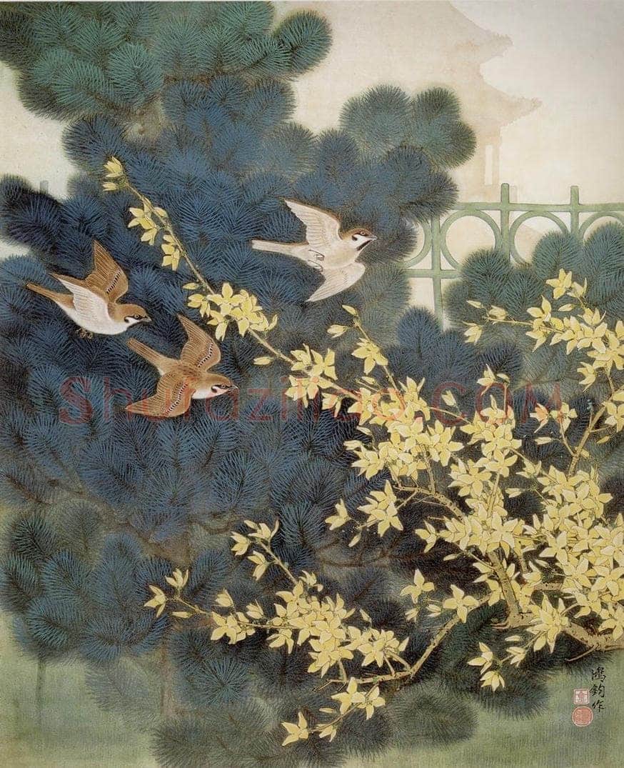 1983年 金鸿钧 《古都春风》 书画作品