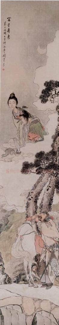  钱慧安 《人物屏-富贵寿考》 书画作品