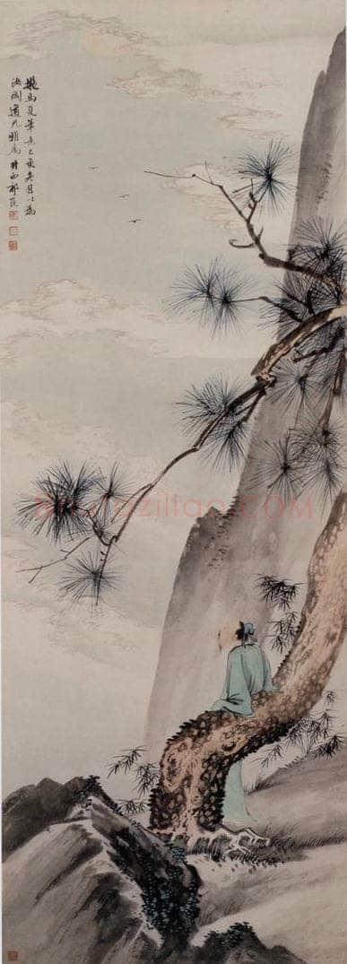  祁崑 《仿马夏山水》 书画作品