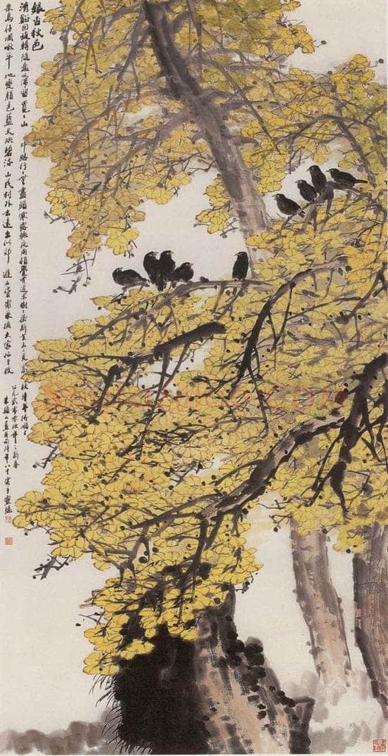 2009年 朱颖人 《银杏秋色》 书画作品