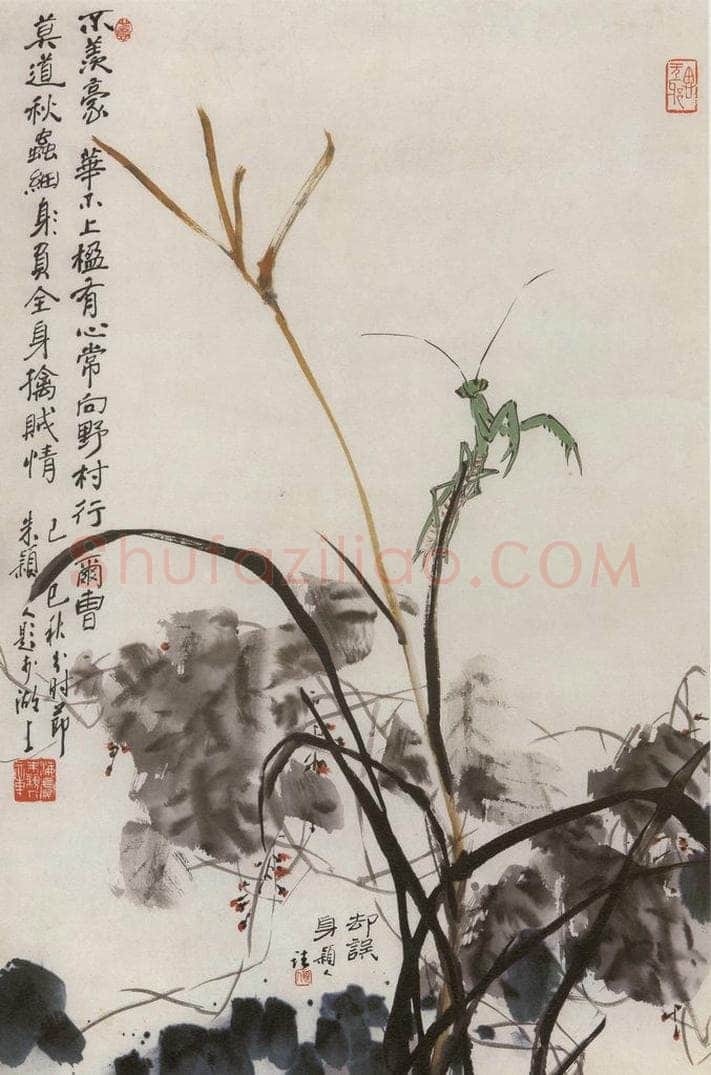 1989年 朱颖人 《螳螂》 书画作品