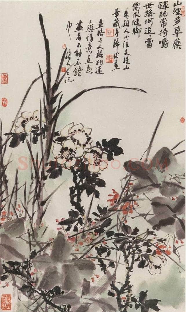 1991年 朱颖人 《山深多草药》 书画作品