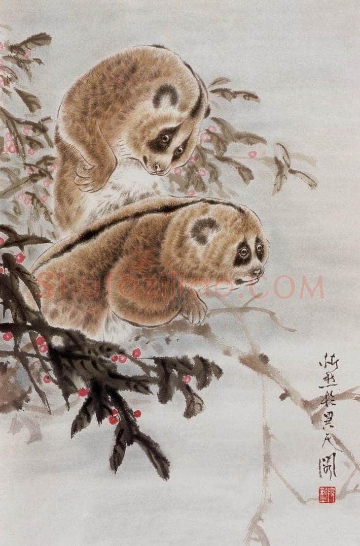 1993年 段忻然 《懒猴》 书画作品