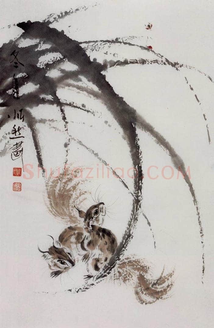 1987年 段忻然 《松鼠》 书画作品