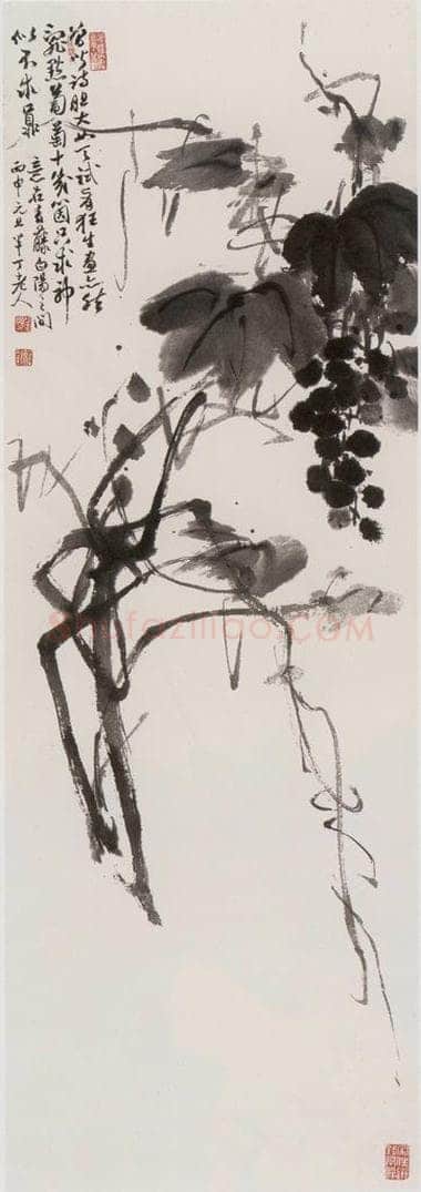 1961年 陈半丁 《墨葡萄》 书画作品