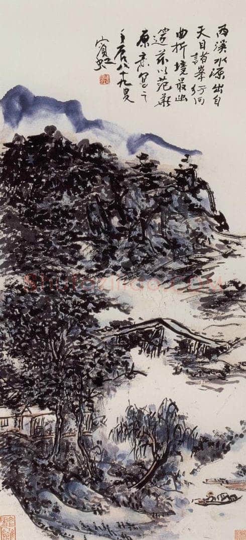 1952年 黄宾虹 《西溪放棹图》 书画作品