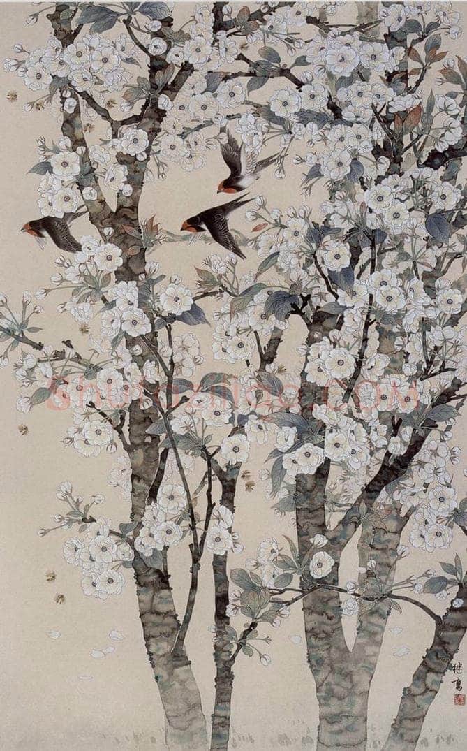 1978年 喻继高 《梨花春雨》 书画作品