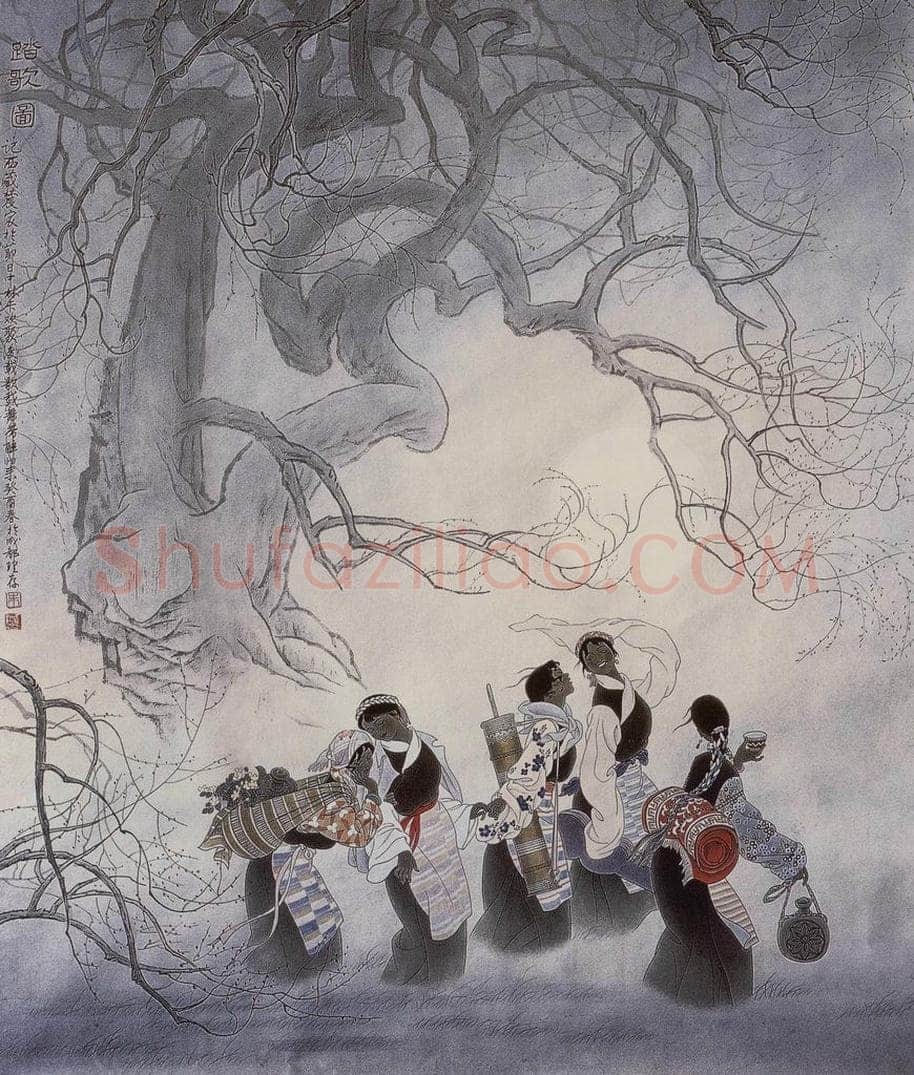 1993年 朱理存 踏歌图 书画作品