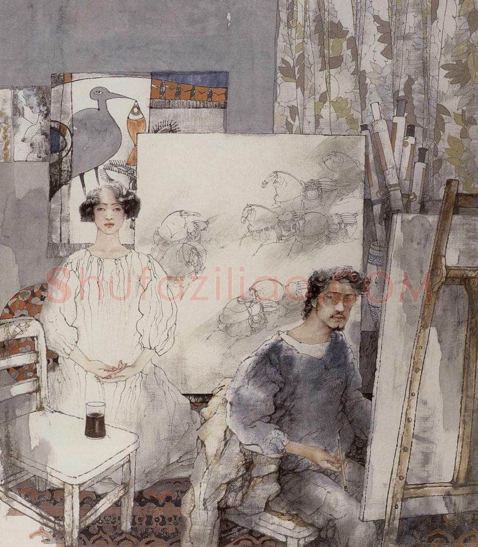 1995年 王颖生 苦咖啡 书画作品