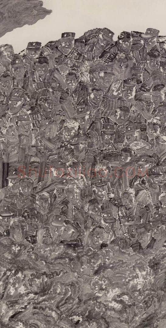 1998年 周京新 战洪图 书画作品