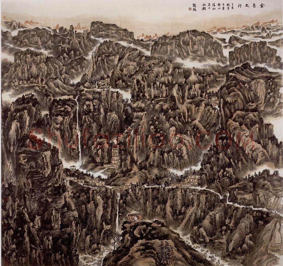 2007年 姚鸣京 《秋声云壑坐忘图》 书画作品