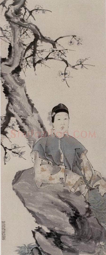 1868年 任伯年 《胡公寿夫人像》 书画作品