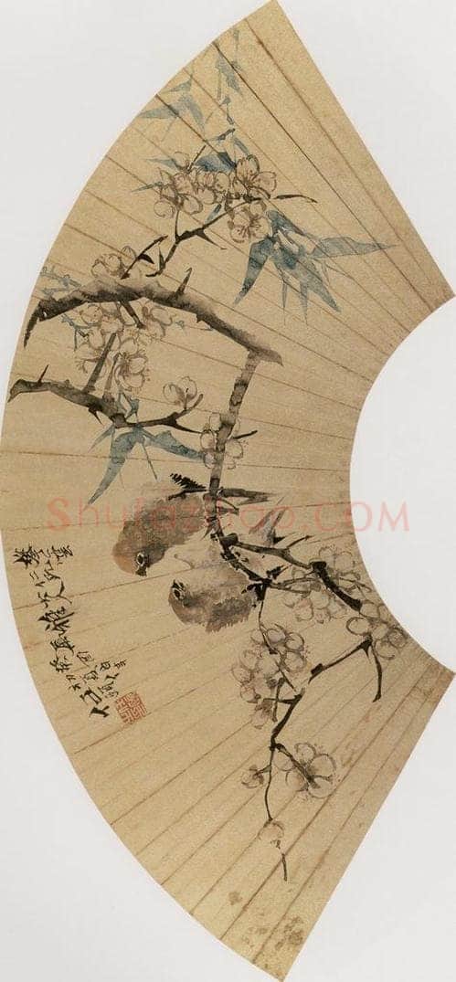 1873年 任伯年 《花鸟人物集锦册十二开》 书画作品
