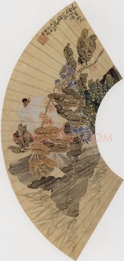 1868年 任伯年 《秋英有吉》 书画作品